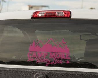 Camp More Worry Less Vinyl Decal - Etsy