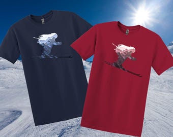 Downhill Skier Tshirt: Winter Skiing Graphic Tee