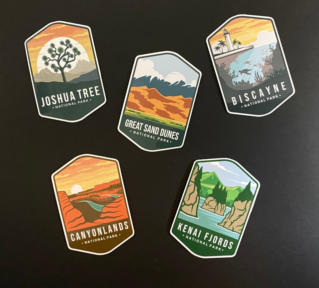 National Park Stickers Badge Style Stickers National Park Keepsakes
