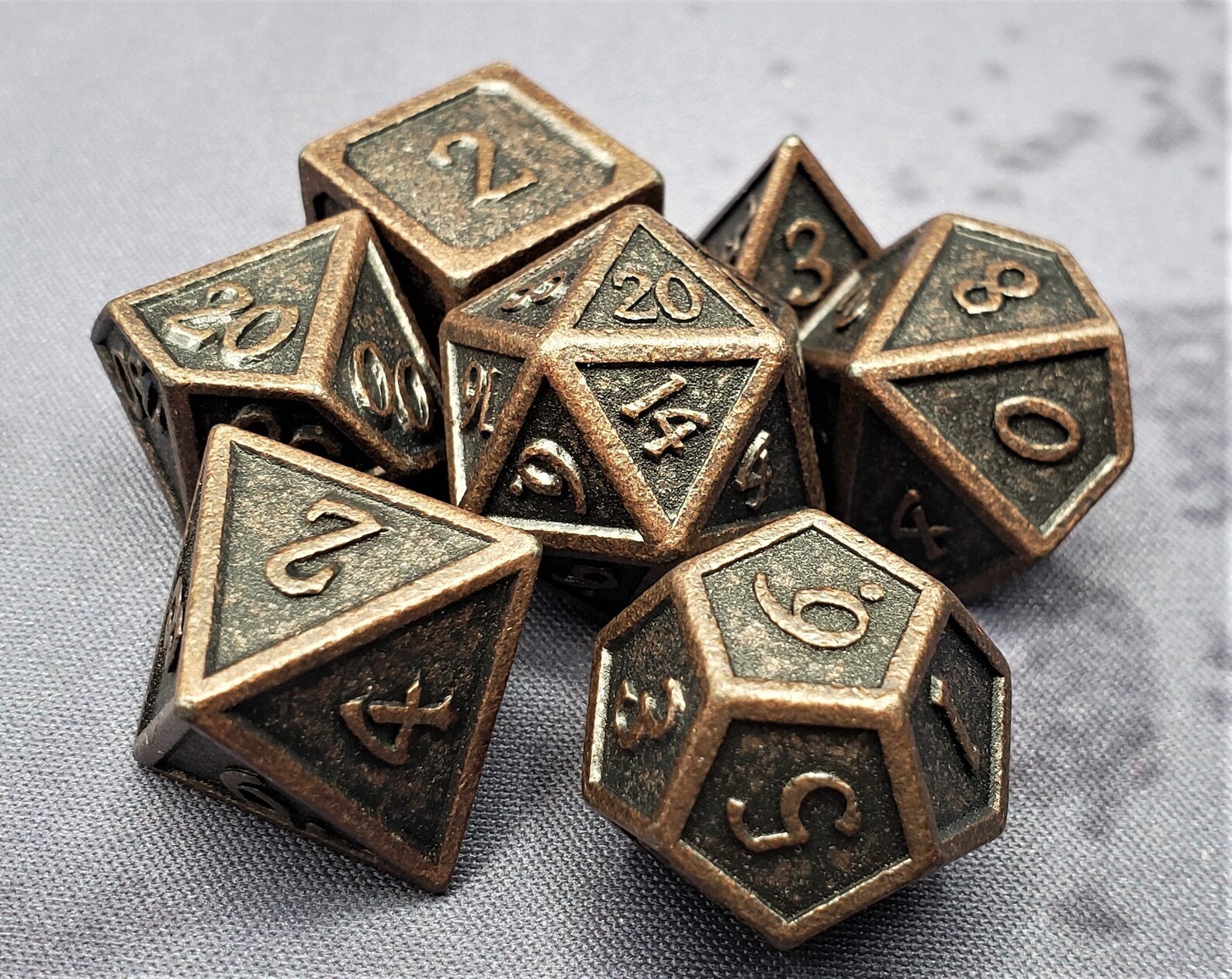Metal DND Dice Set Battle Hardened Bronze Edge Dice With Dice Etsy