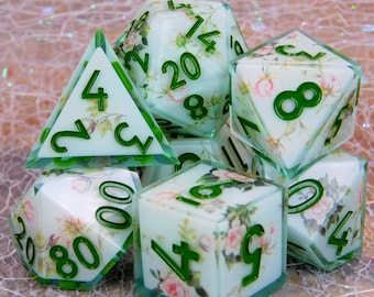 Sharp Edge Dice: Tea Inspired Green Dice Set