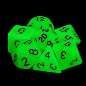 Glow-in-the-Dark Green DND Dice With Tin RPG Dice Pathfinder Dice Set. image 9