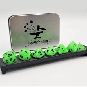 Glow-in-the-Dark Green DND Dice With Tin RPG Dice Pathfinder Dice Set. image 6