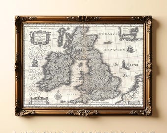 1906 年のイギリス諸島のアンティーク地図、グレート ブリテンおよび