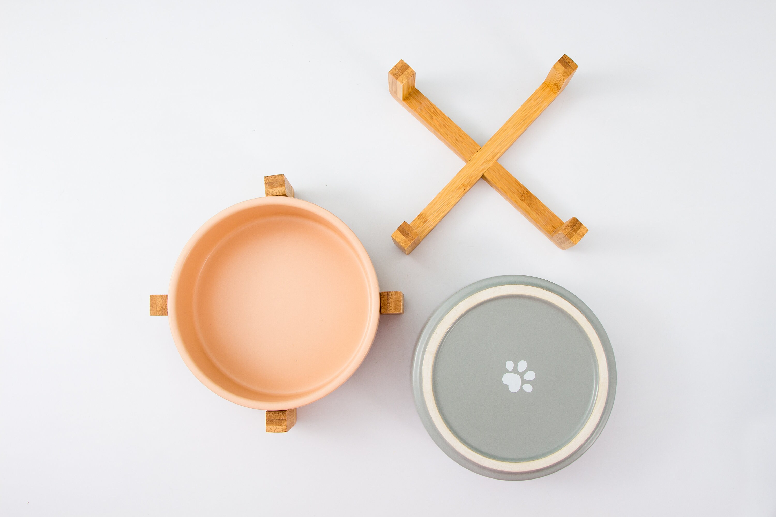 Bubba's Bowl Large Elevated Ceramic Dog Bowl with Bamboo Etsy