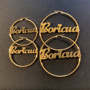 Boricua Heart Earrings Gold (2.75" or 2")