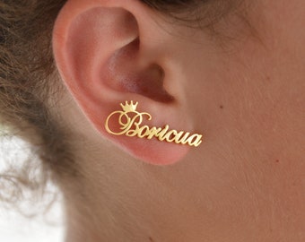 Boricua Gold Fancy Earrings