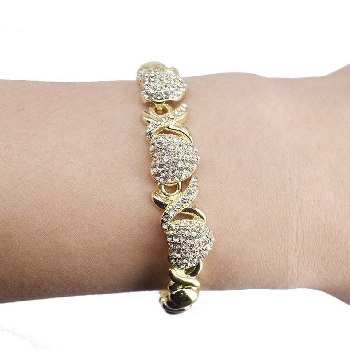 HUGS & KISSES Bracelet 18k Real Gold Filled Bracelet Gold Etsy