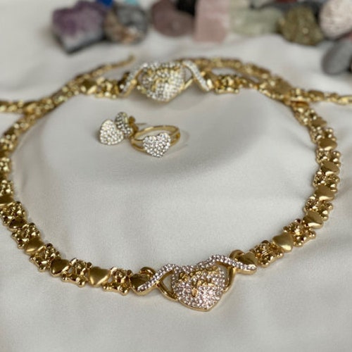 Gold Jewelry Set XO Necklace Set Gold 
