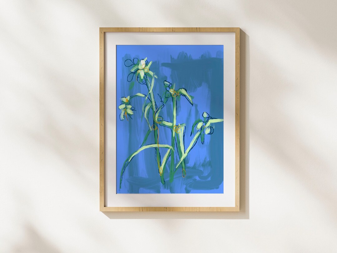 Modern Wall Art Wild Irises Print Botanical Wall Art Original Acrylic