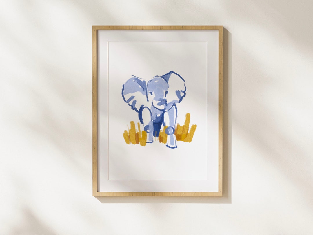 Kids Wall Art | Baby Elephant Print — Nursery Decor — Gender Neutral ...