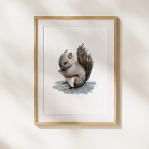 Kids wall art | Baby Squirrel print — Nursery Decor — Gender Neutral — Boy or girls room — Baby — Toddler — Forrest — Woodland — Animal
