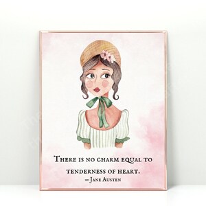 8x10 Jane Austen Watercolor Print, Watercolor Wall Art, Jane Austen Poster, Jane Austen Lover, Book Lover