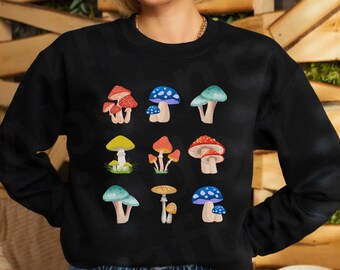 Mushroom Sweatshirt, Botanical Shirt, Plant Sweater, Nature Lover, Cottagecore, Mushroom Decor, Aesthetic Sweatshirt, Summer Boho Sweatshirt