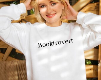 Minimalist Booktrovert Sweatshirt, Boookish Sweatshirt, Book Lover Shirt, Book Reader Shirt, Cute Book Sweatshirt, Literary Sweatshirt