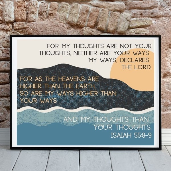 Isaiah 55:8-9 Printable, ESV Printable, Scripture Wall Art, Scripture Decor, Inspiration Quote Printable, Office Decor, Isaiah Pintable