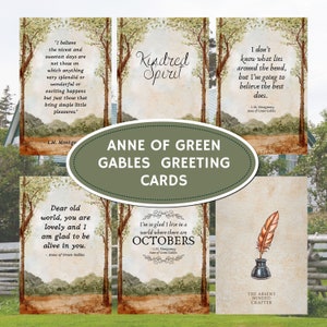 DIGITALER DOWNLOAD Anne auf Green Gables Grußkarten, Blanko-Karten, Anne Zitate, LM Montgomery, Gilbert Blythe, Gleichgesinnte, Geschenk für Leseratten