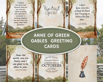 DIGITAL DOWNLOAD Anne of Green Gables Greeting Cards, Blank Cards, Anne Quotes, LM Montgomery, Bookish Gift, Gilbert Blythe, Kindred Spirits