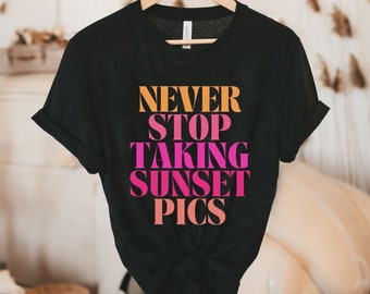 Cute Sunset Shirt, Trendy Shirt, Summer Shirt, Retro Style Shirt, Vacation Shirt, Forever Chasing Sunsets, Womens Shirt, Sunset Chaser