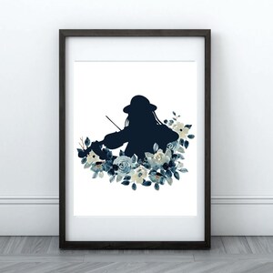 Violinist Printable, Violin Wall Art, Floral Violin Print, Music Art, Violin Silhouette, Watercolor Printable, Gift for Violinist