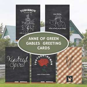DIGITAL DOWNLOAD Anne of Green Gables Greeting Cards, Anne Shirley, Kindred Spirits, Printable Cards, Gilbert Blythe, Blank Cards
