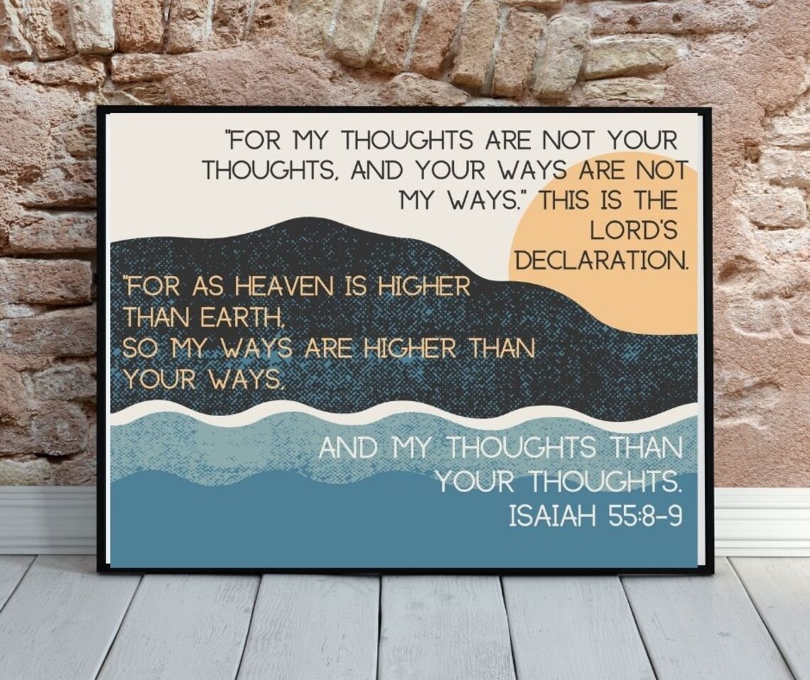 Isaiah 55:8-9 Print, Scripture Printable, Inspirational Wall Art ...
