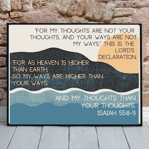 Isaiah 55:8-9 Print, Scripture Printable, Inspirational Wall Art, Sunset Wall Art,