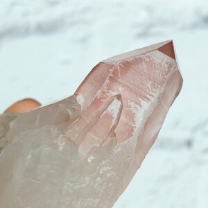 Pink lemurian cluster point with mini Past Time Link Portal Key | From Serra do Cabral, Minas Gerais, Brazil | Ethically Sourced | PLC8-55g