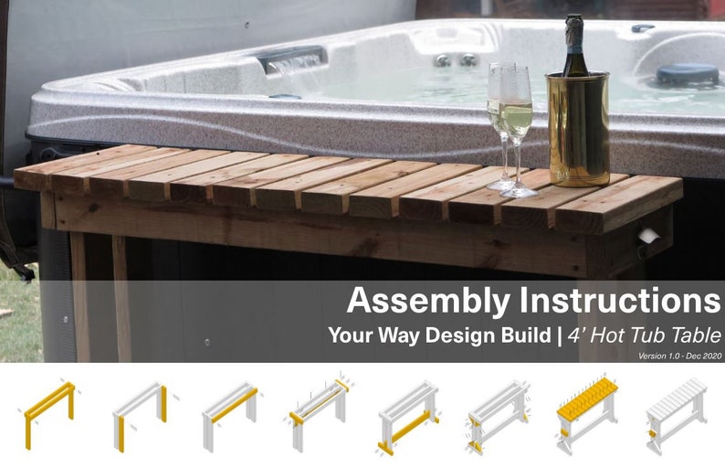 DIY Hot Tub Table Build Instructions Etsy
