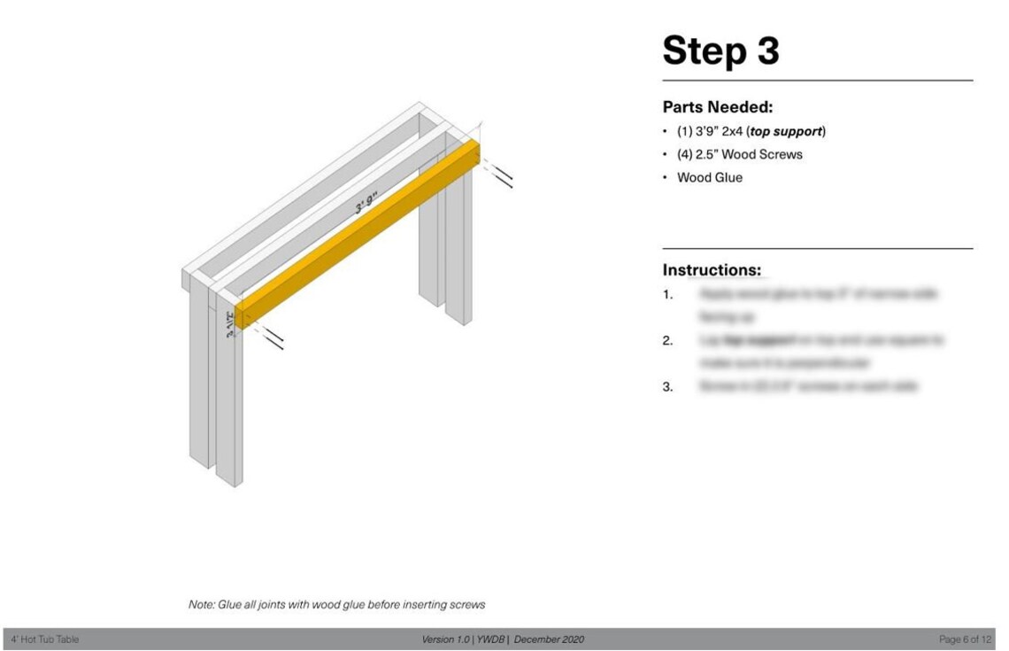 DIY Hot Tub Table Build Instructions Etsy UK