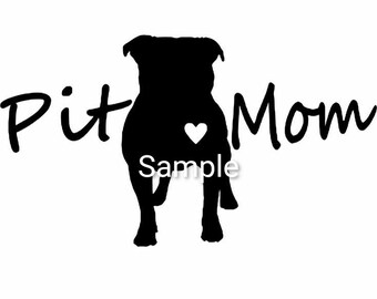 Pitbull Mom Svg Etsy