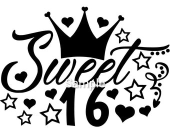 Download Sweet 16 Svg Etsy
