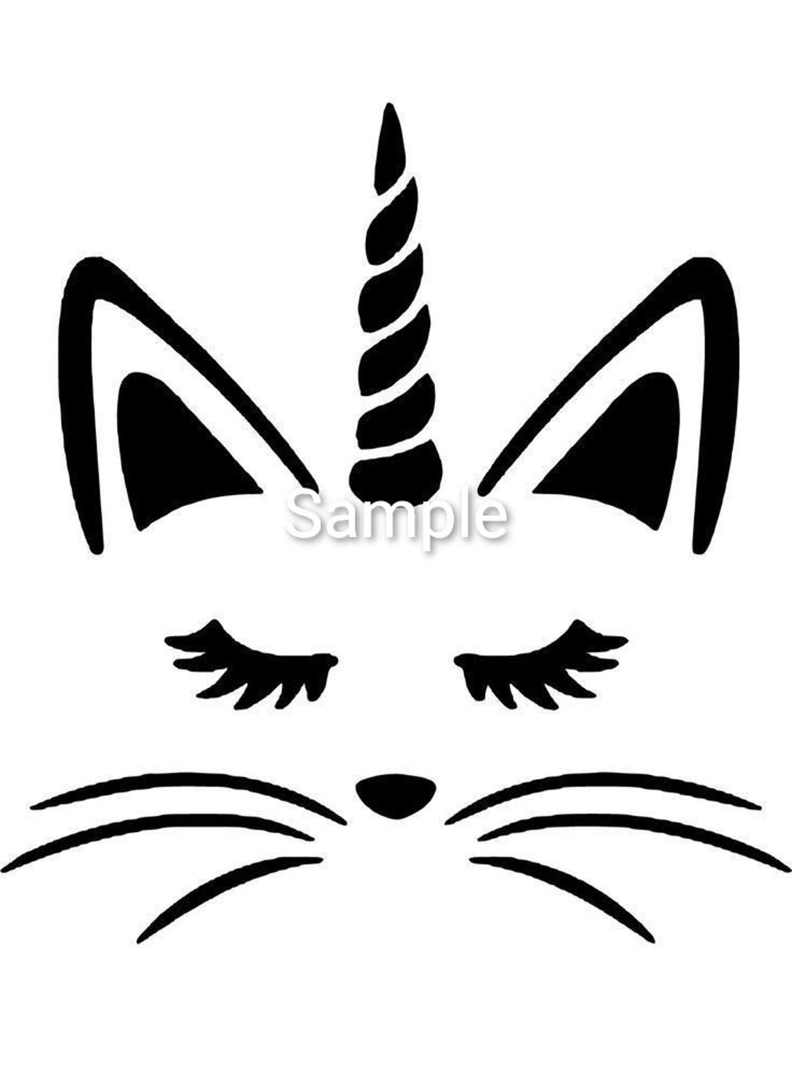 Caticorn clipart silhouette svg jpg dxf and png files | Etsy