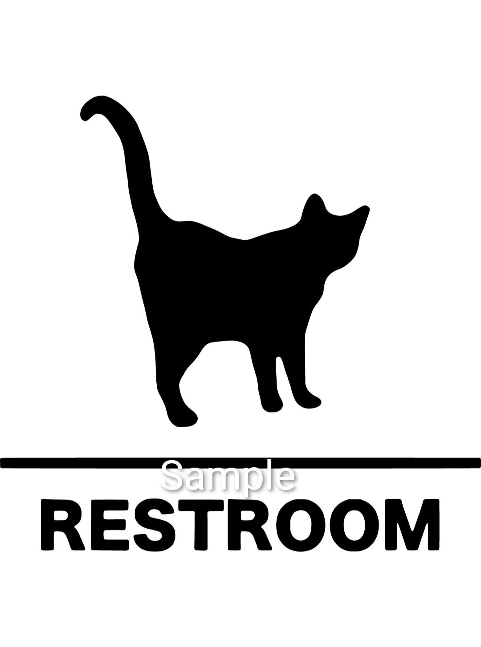 Restroom cat themed svg jpg dxf and png files digital Etsy