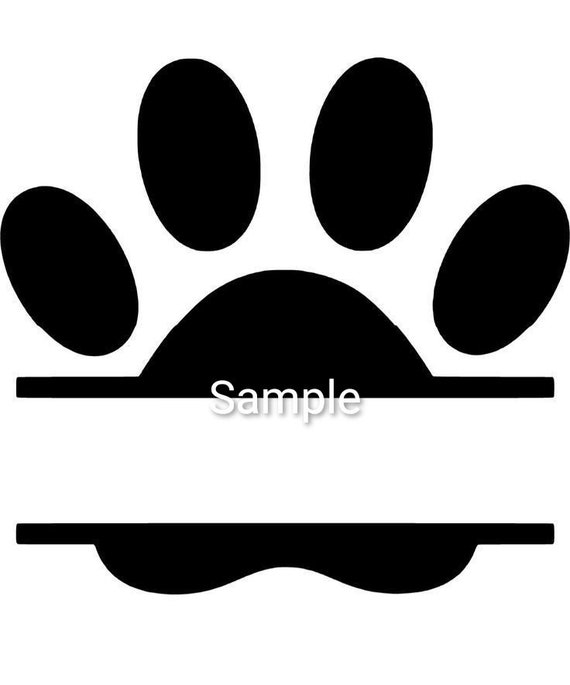 Paw print personalize clipart silhouette svg jpg dxf and  etsy
