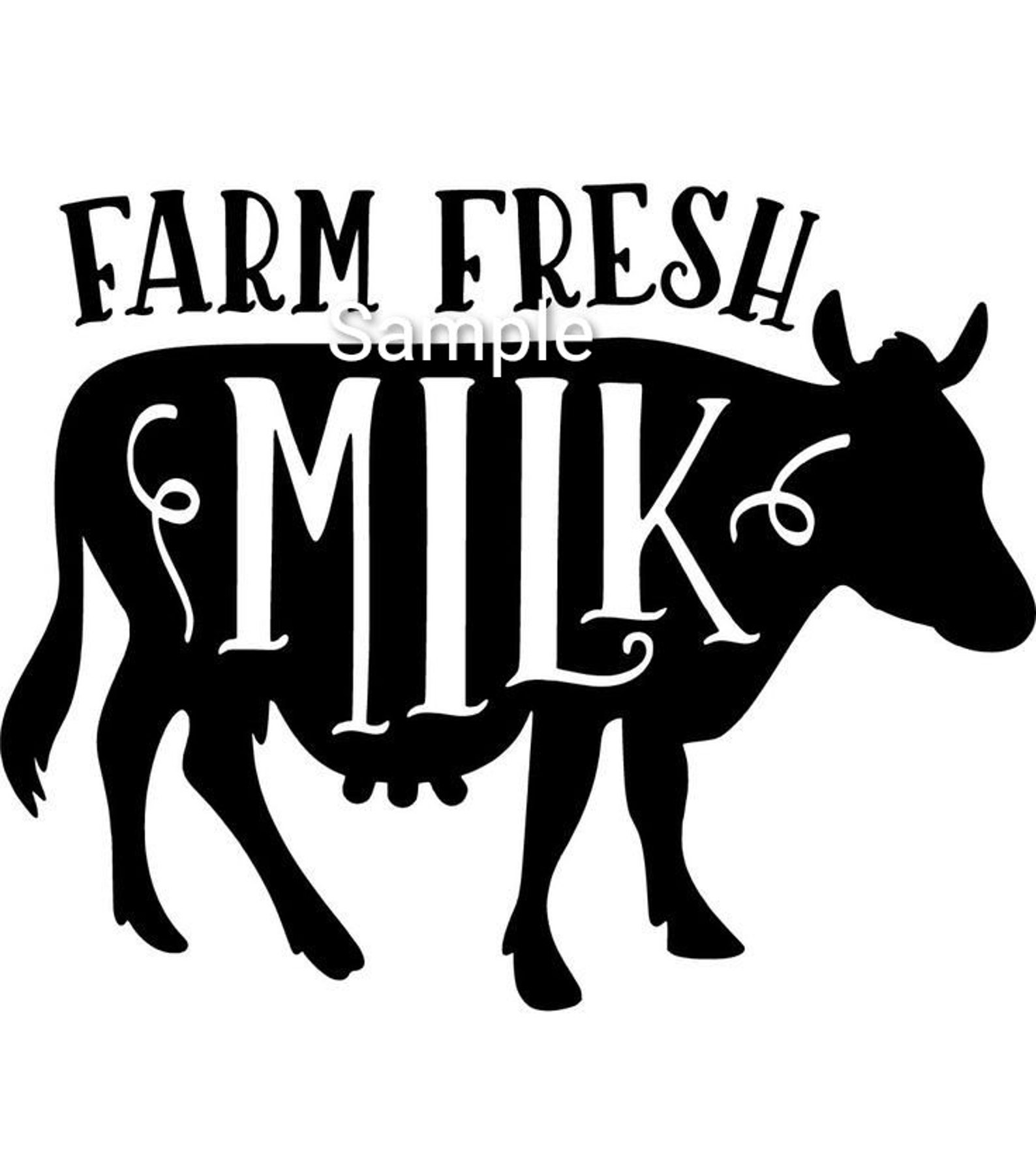 Farm fresh milk cow svg jpg dxf and png files digital | Etsy