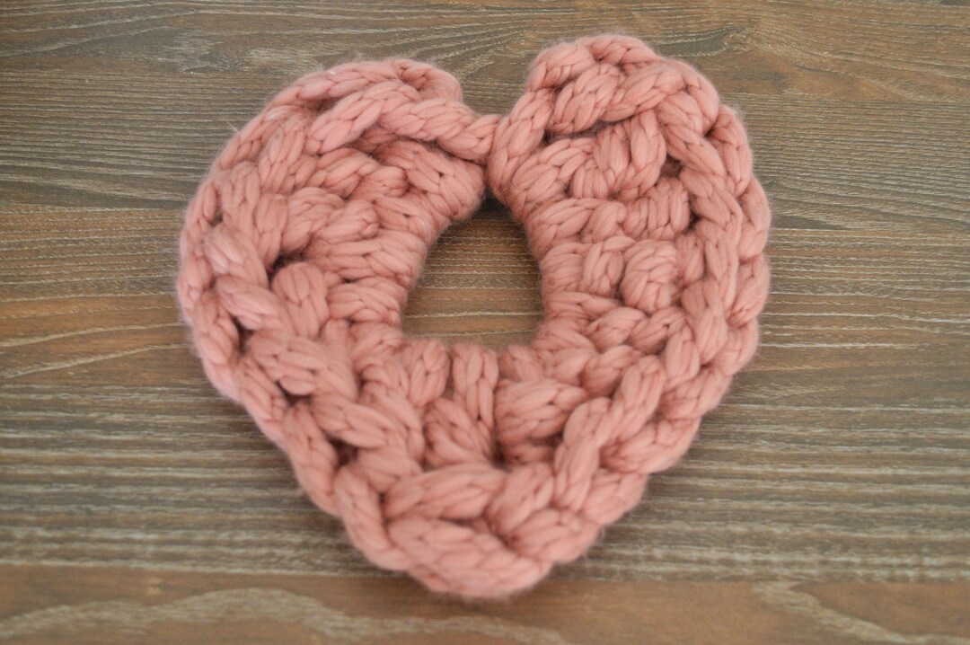 Heart Wreath Chunky Hand Knit Heart Wreath Handmade Valentines Day Love