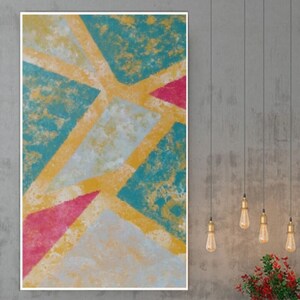 Easter Island&quot; 20x16 inch hand painted geometric designed wall wart