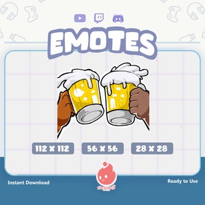 Twitch Emote / Proost, Beer Toss, Bro Toss, Drink, Emote / Grappige Emote / Diversiteit / Emote voor Streamer / Stream Emoji / Discord / Youtube
