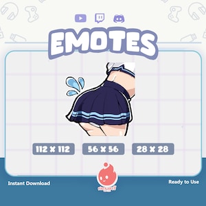 Twitch Emotes / Anime Girl Booty in Student Uniform Mini Skirt Emote / Kawaii / Cute / Emote for Streamer / Stream Emoji / Discord / Youtube