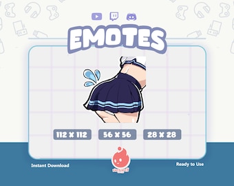 Twitch Emotes / Anime Girl Booty in Student Uniform Mini Skirt Emote / Kawaii / Cute / Emote for Streamer / Stream Emoji / Discord / Youtube