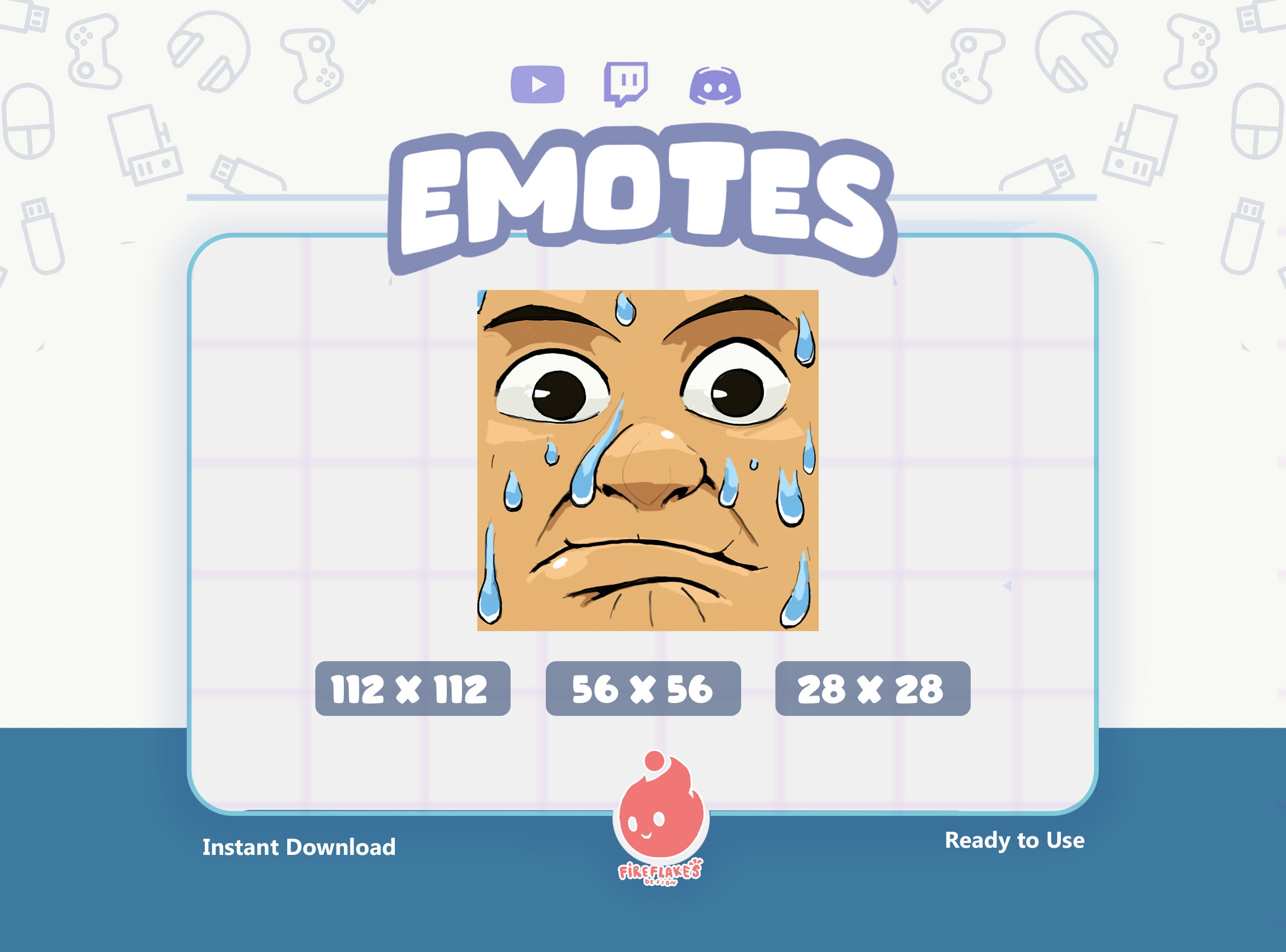 Twitch Emote / Sweating ( thrilling / scary ) Emote /  Funny Emote / Meme Emote / Emote for Streamer / Stream Emoji / Discord / Youtube