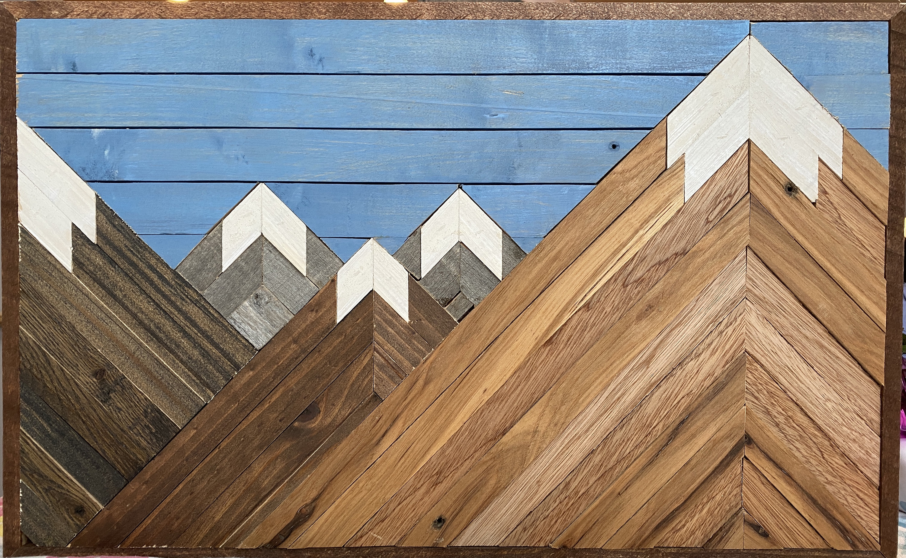 Reclaimed a wood Mountain Scene Etsy