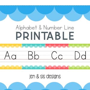 Alphabet & Number Line Printable | Classroom Decor | Alphabet Posters