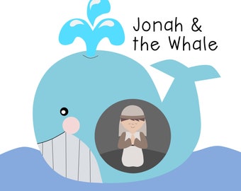 Jonah and the Whale Clipart Set: Bible Story (Digital Download)