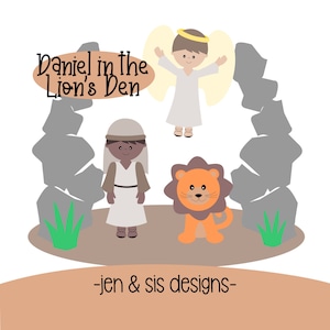 Daniel In The Lion&#39;s Den Clipart Set, Bible story clipart, daniel, lion, den, angel, Bible School, Sunday school, clipart