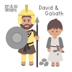 David & Goliath Clipart-Set | Bibel Geschichte Clipart | Für Bibelschule, Sonntagsschule | David | Goliath