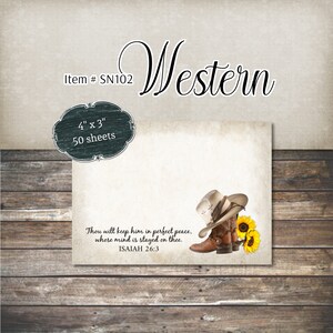 Scripture Sticky Notes | 4" x 3" Notepad | 50 Sheets | Religious | Christian | With Bible Verse Item#SN102 | Western