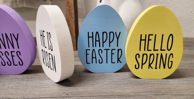 Easter Egg/Easter Decor/Wooden Eggs/Rae Dunn inspired/Made to order/Personalized Easter Egg/Handmade Wooden Easter Egg/Easter wood egg image 4