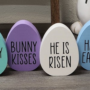 Easter Egg/Easter Decor/Wooden Eggs/Rae Dunn inspired/Made to order/Personalized Easter Egg/Handmade Wooden Easter Egg/Easter wood egg image 6